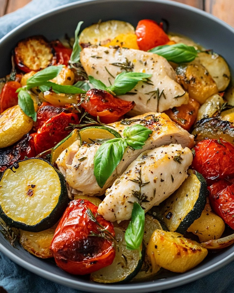 Blanc de Poulet et Légumes Rôtis au Basilic 77 Blanc de Poulet et Légumes Rôtis au Basilic