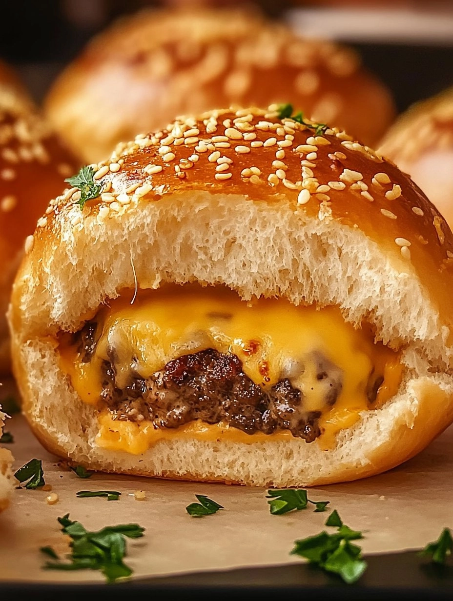 Bombes au cheeseburger à l’ail et au parmesan