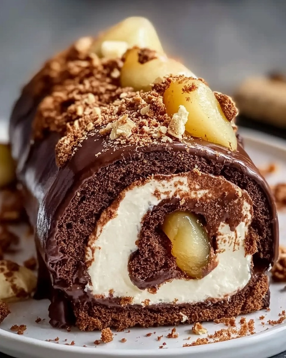 Bûche Choco-Poire façon Charlotte 72 Bûche Choco-Poire façon Charlotte