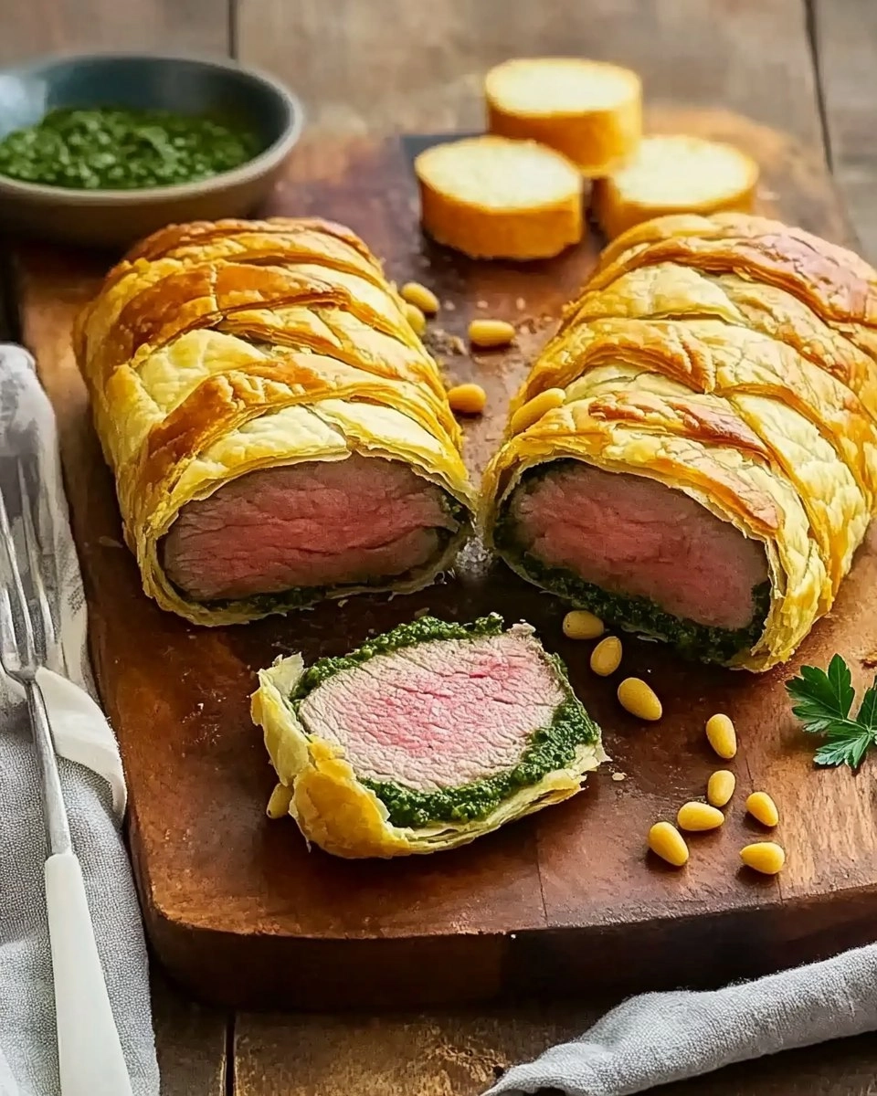 Filet de bœuf en croûte au pesto persil-pignons 102 Filet de bœuf en croûte au pesto persil-pignons