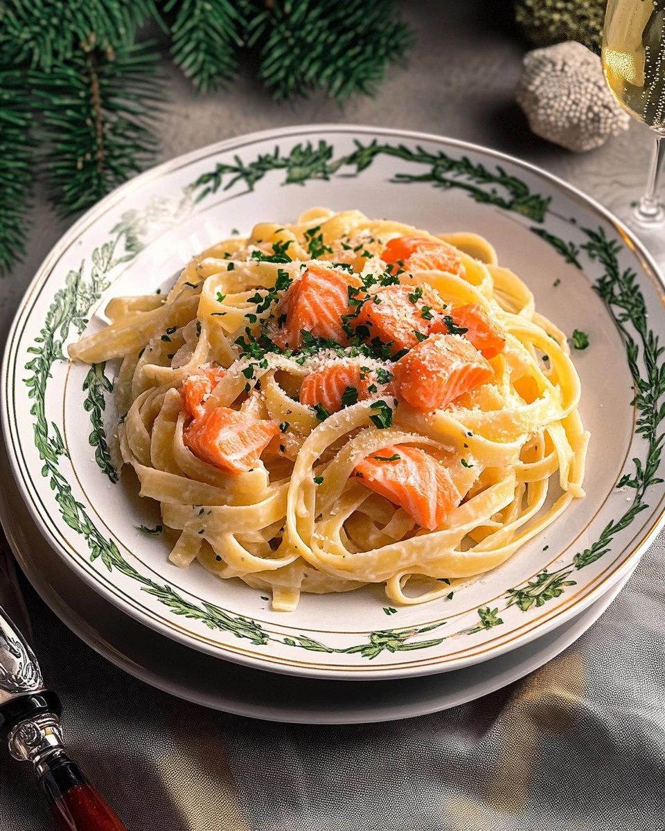 Linguine au saumon et prosecco