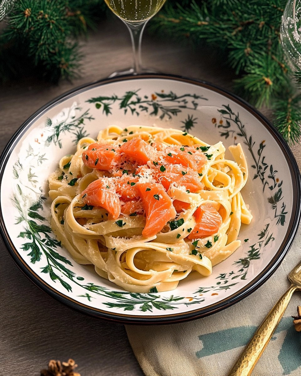 Linguine au saumon et prosecco