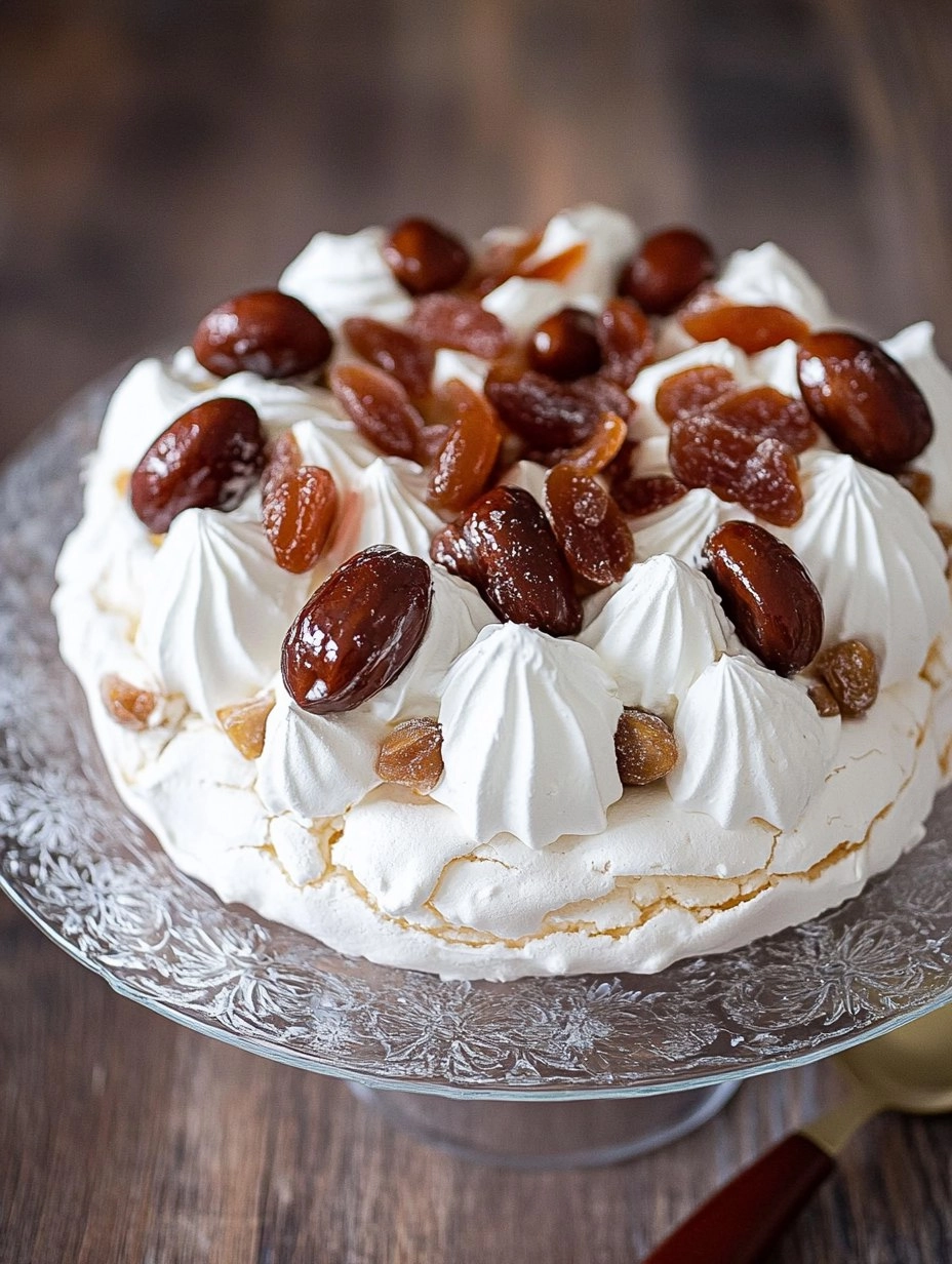 Pavlova de Noël aux marrons glacés 121 Pavlova de Noël aux marrons glacés