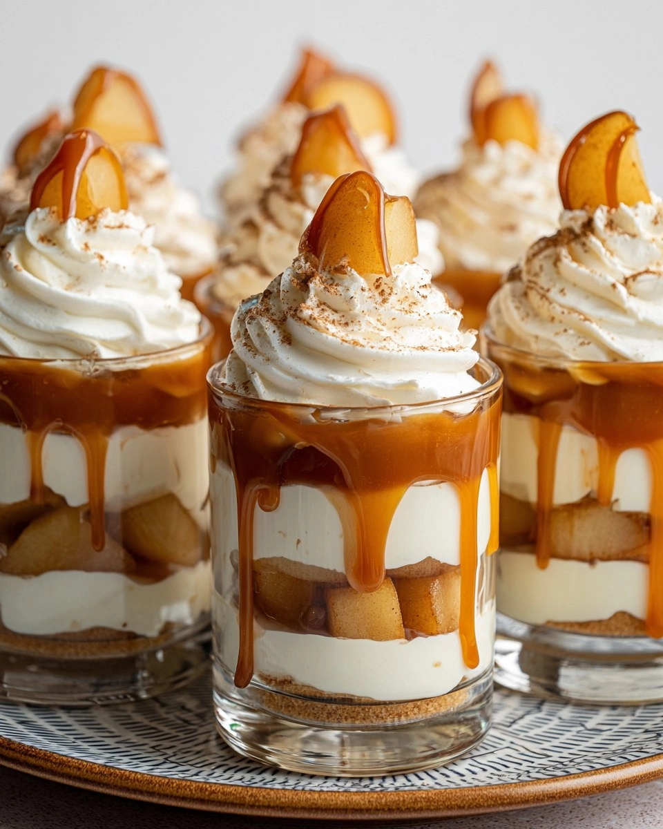 Verrines pommes caramel chantilly