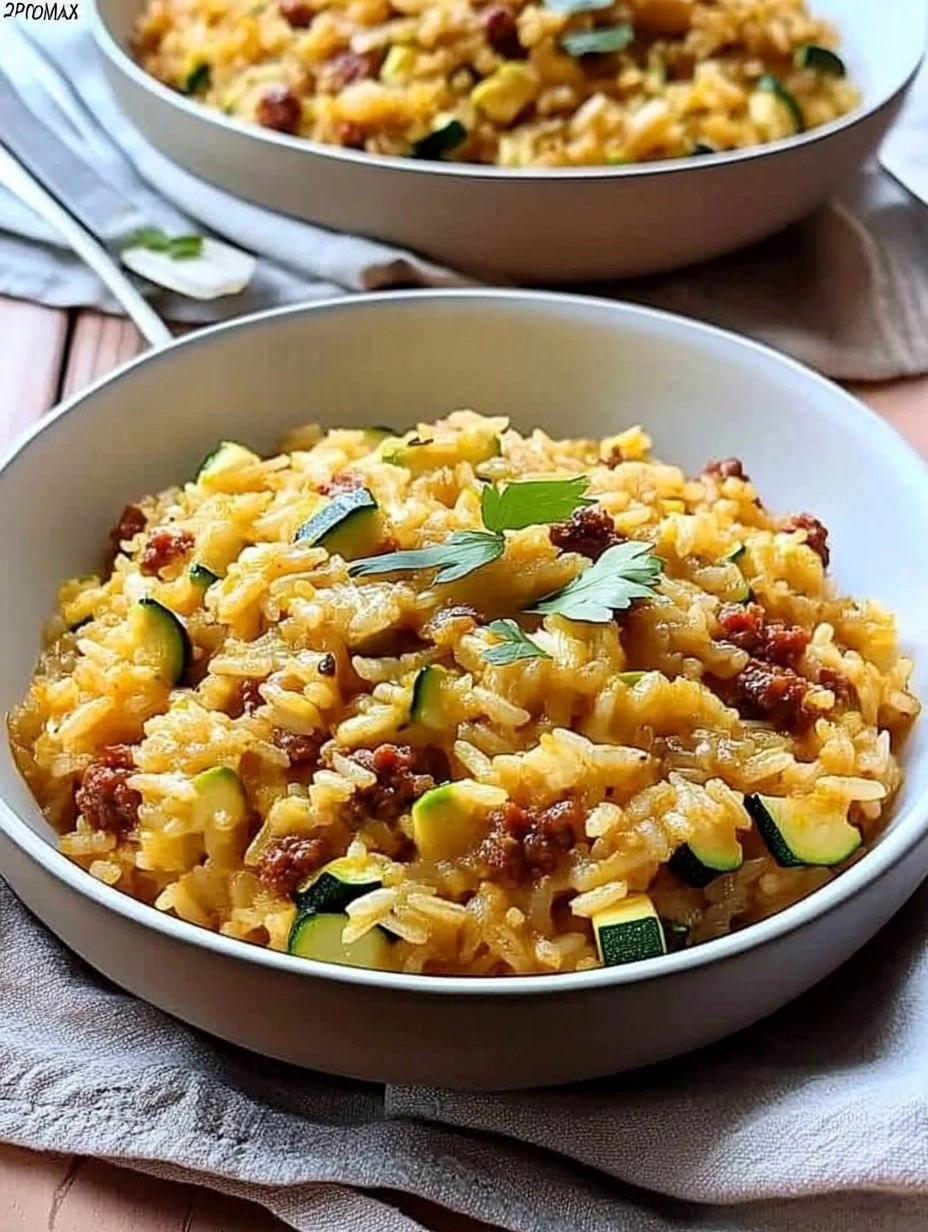 Riz Au Chorizo Et Courgette
