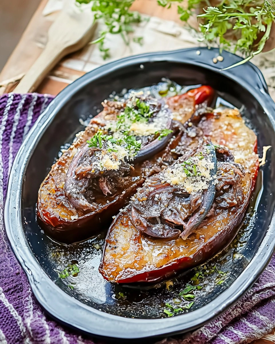 Trévise braisée aux anchois, poivre et parmesan