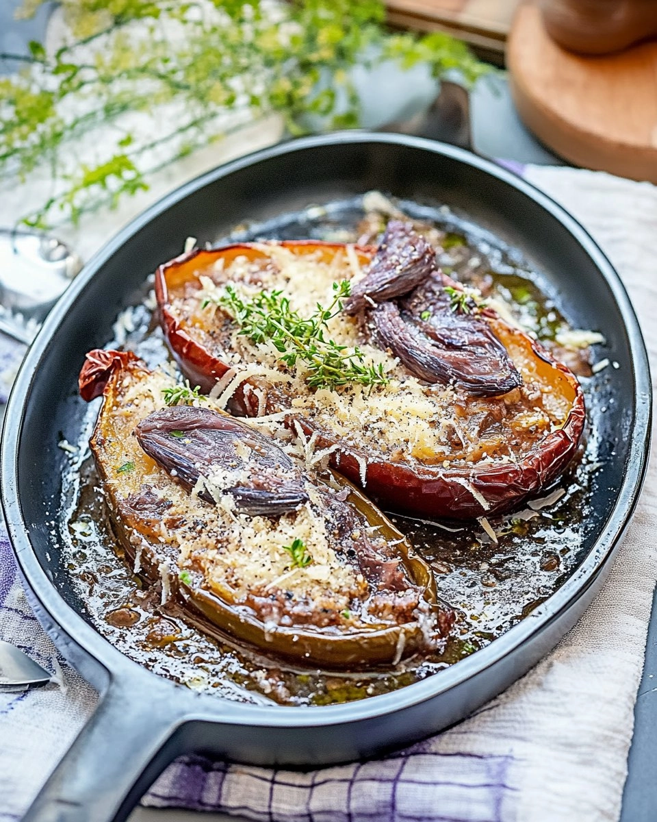 Trévise braisée aux anchois, poivre et parmesan
