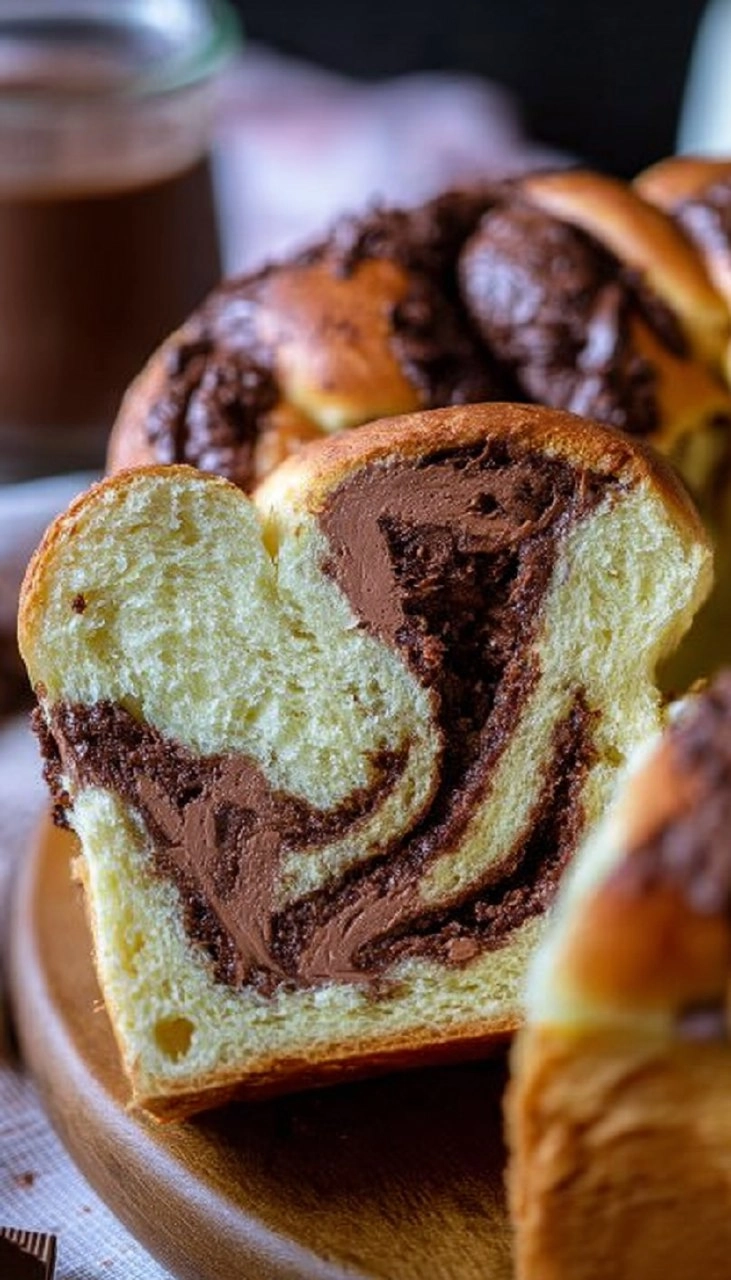 Brioche marbrée à la pâte à tartiner 80 Brioche marbrée à la pâte à tartiner