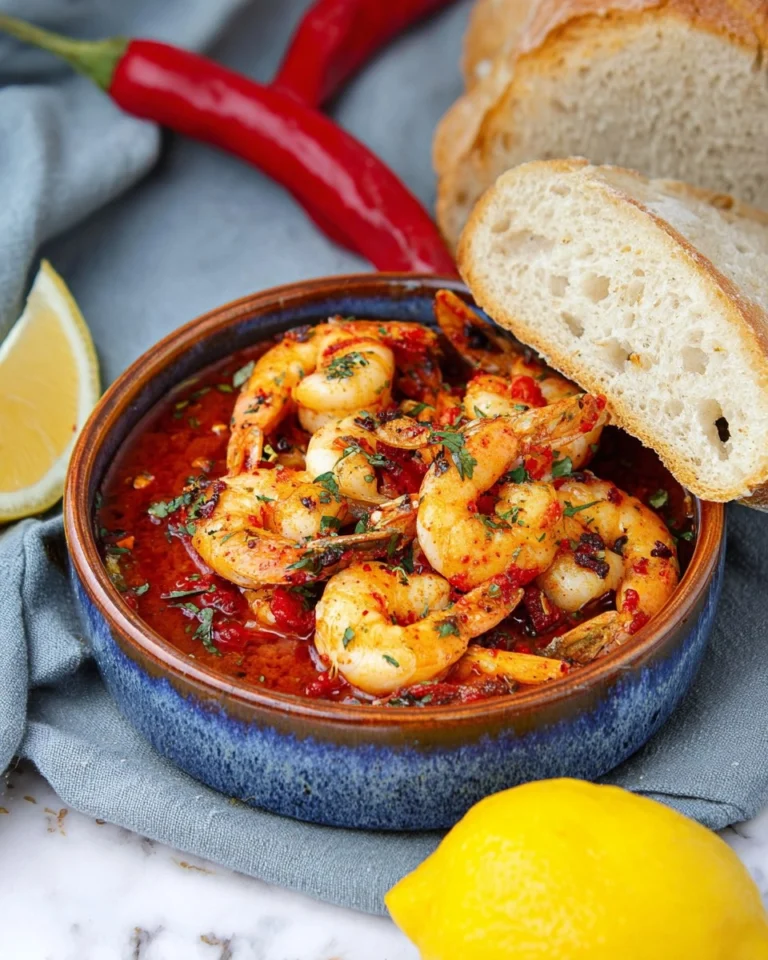 Recette-de-Crevettes-pil-pil-au-four-sauce-tomate-parfumee