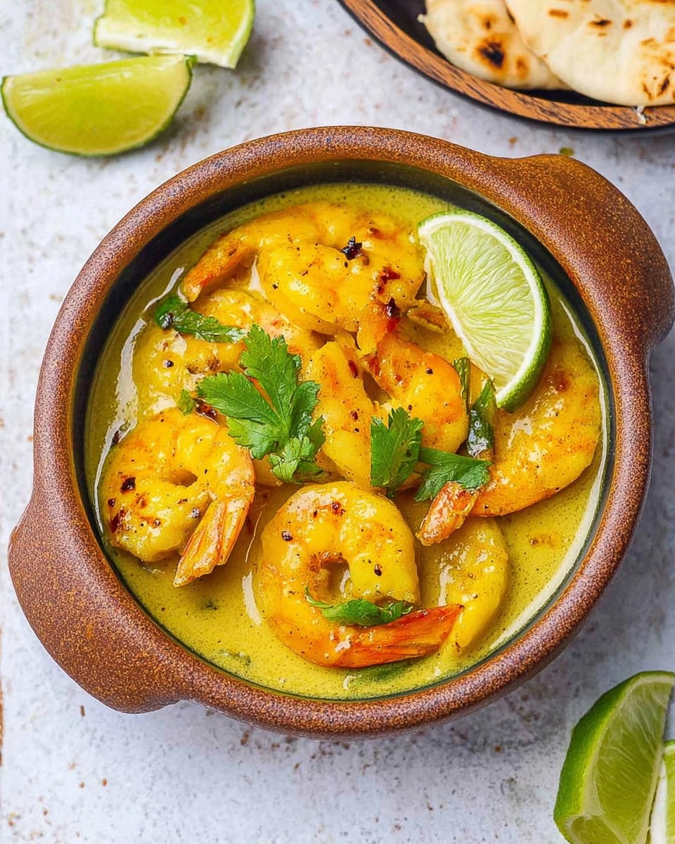 Curry vert de crevettes
