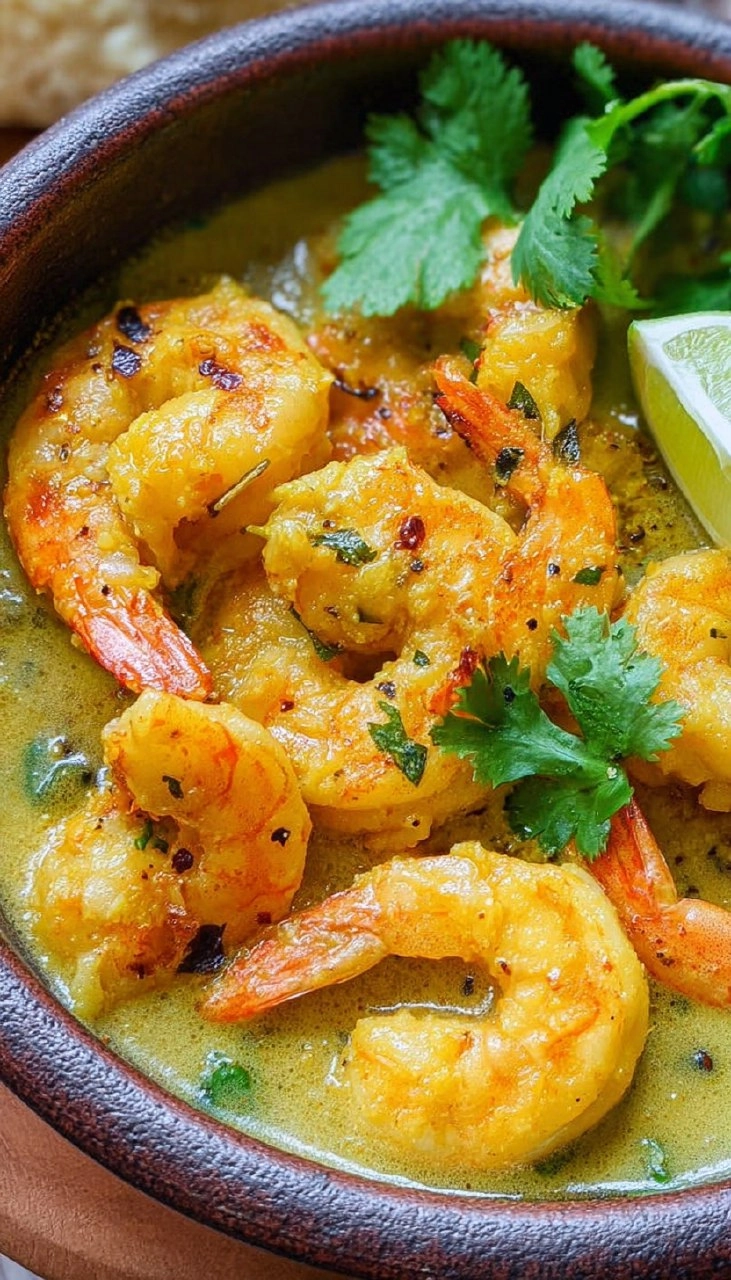 Curry vert de crevettes