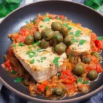Recette-de-Espadon-a-la-sauce-tomate-olives-et-capres