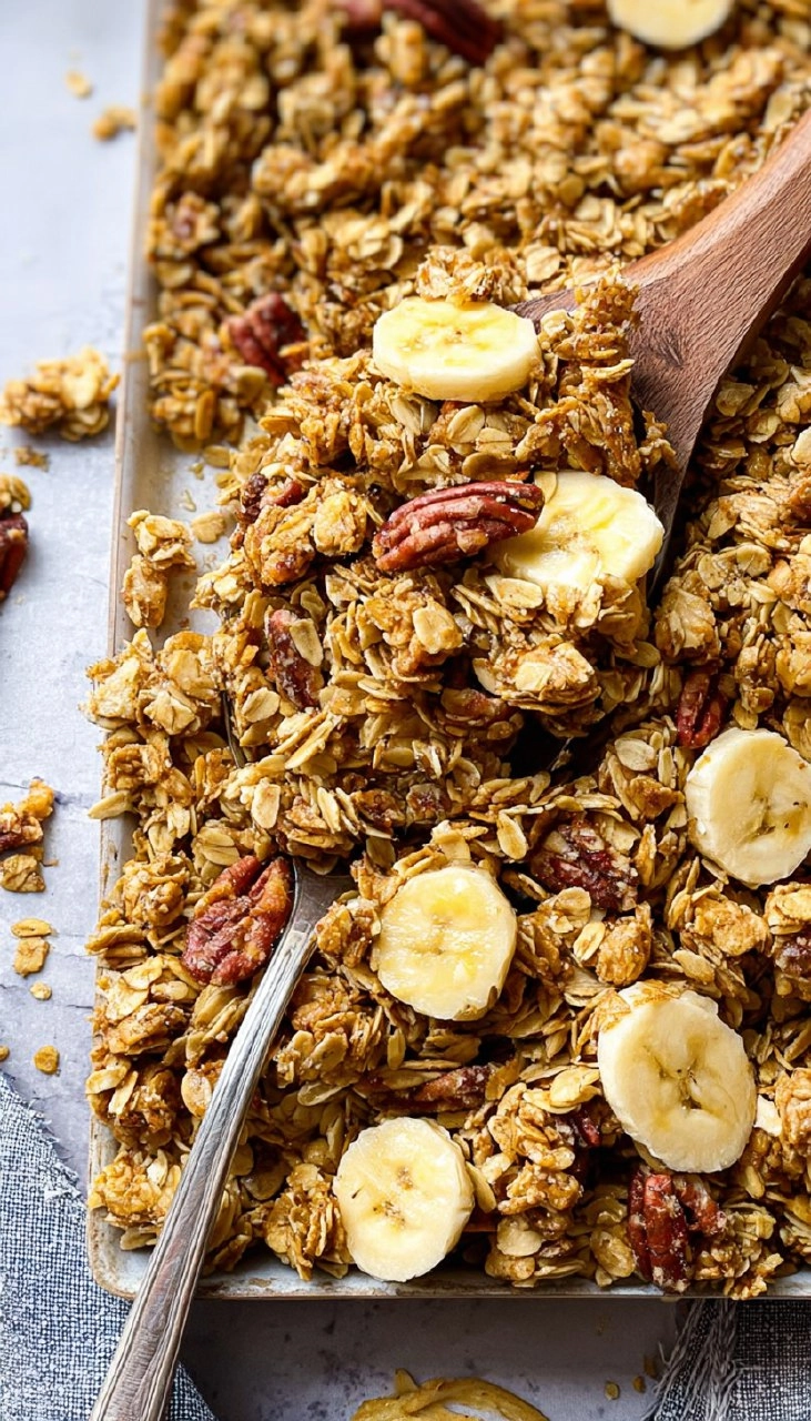 Granola à la banane et aux noix de pécan 65 Granola à la banane et aux noix de pécan