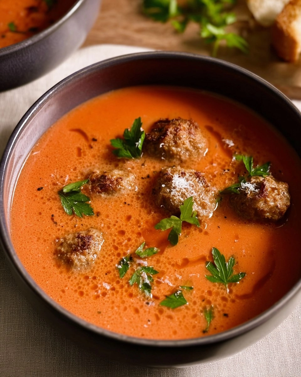 La soupe familiale tomate-boulettes au four