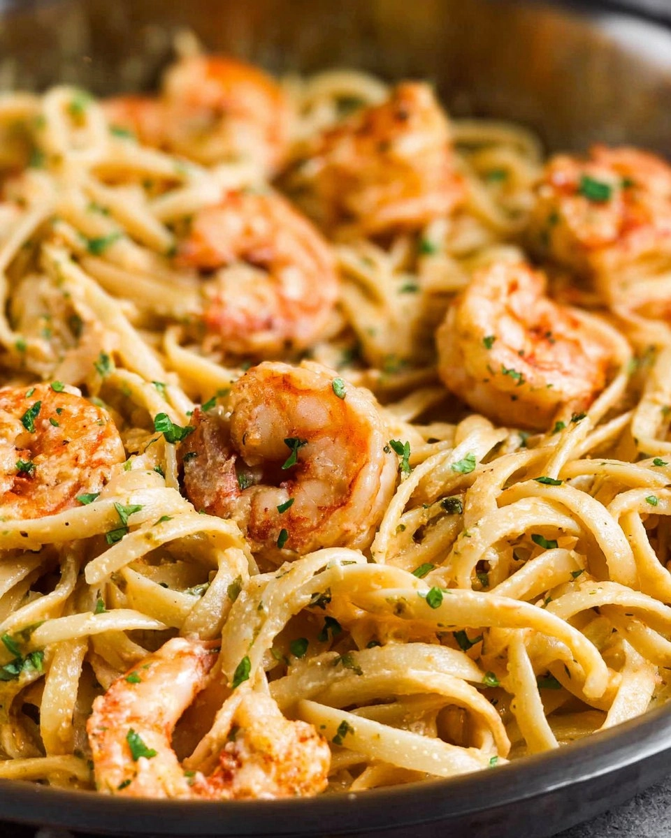 Les pâtes aux crevettes