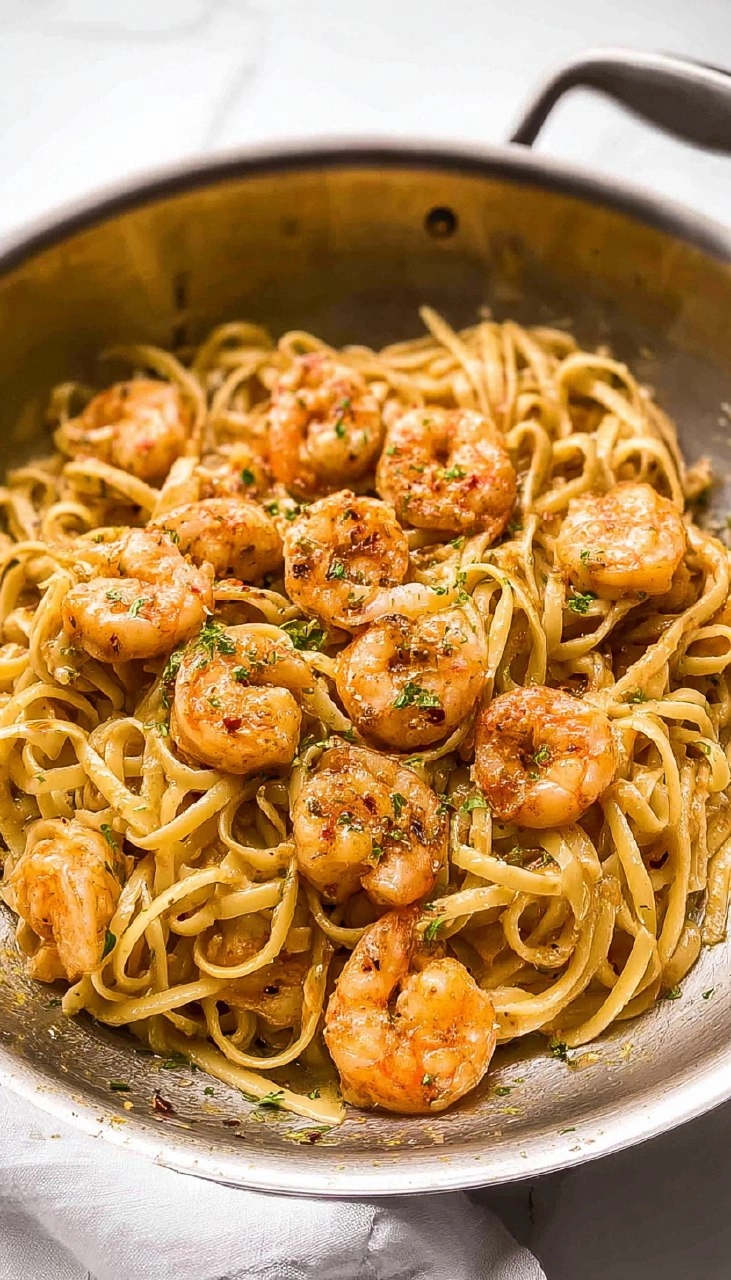 Les pâtes aux crevettes