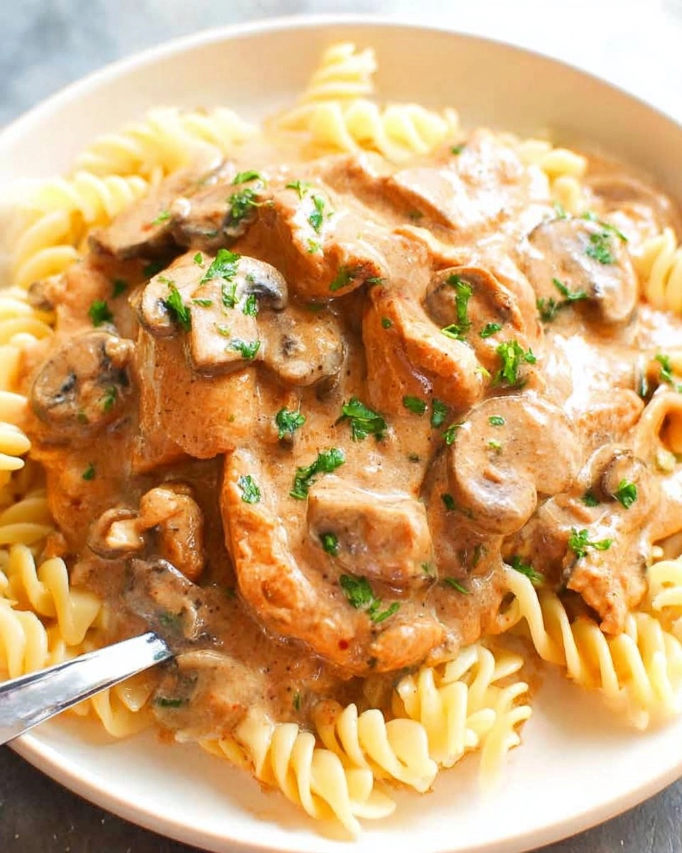 Poulet façon stroganoff