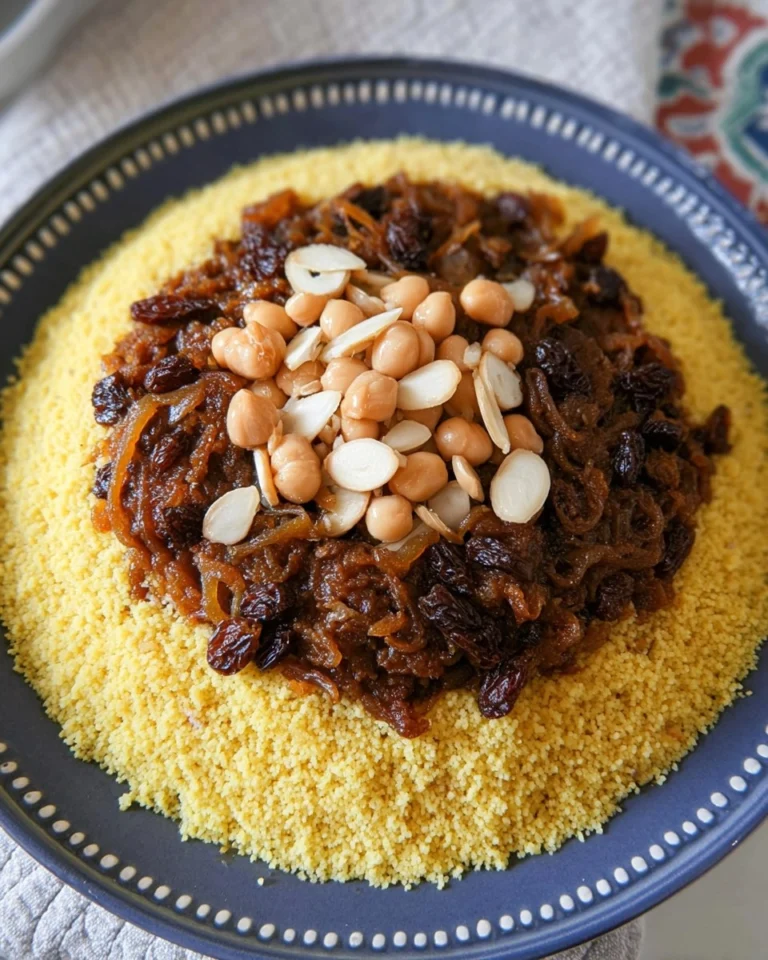 Recette-de-Couscous-avec-Tfaya-Confit-dOignons-et-Raisins-Secs