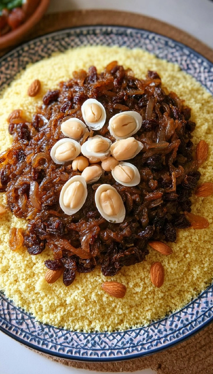 Couscous avec Tfaya Confit d'Oignons et Raisins Secs 160 Couscous avec Tfaya Confit d'Oignons et Raisins Secs