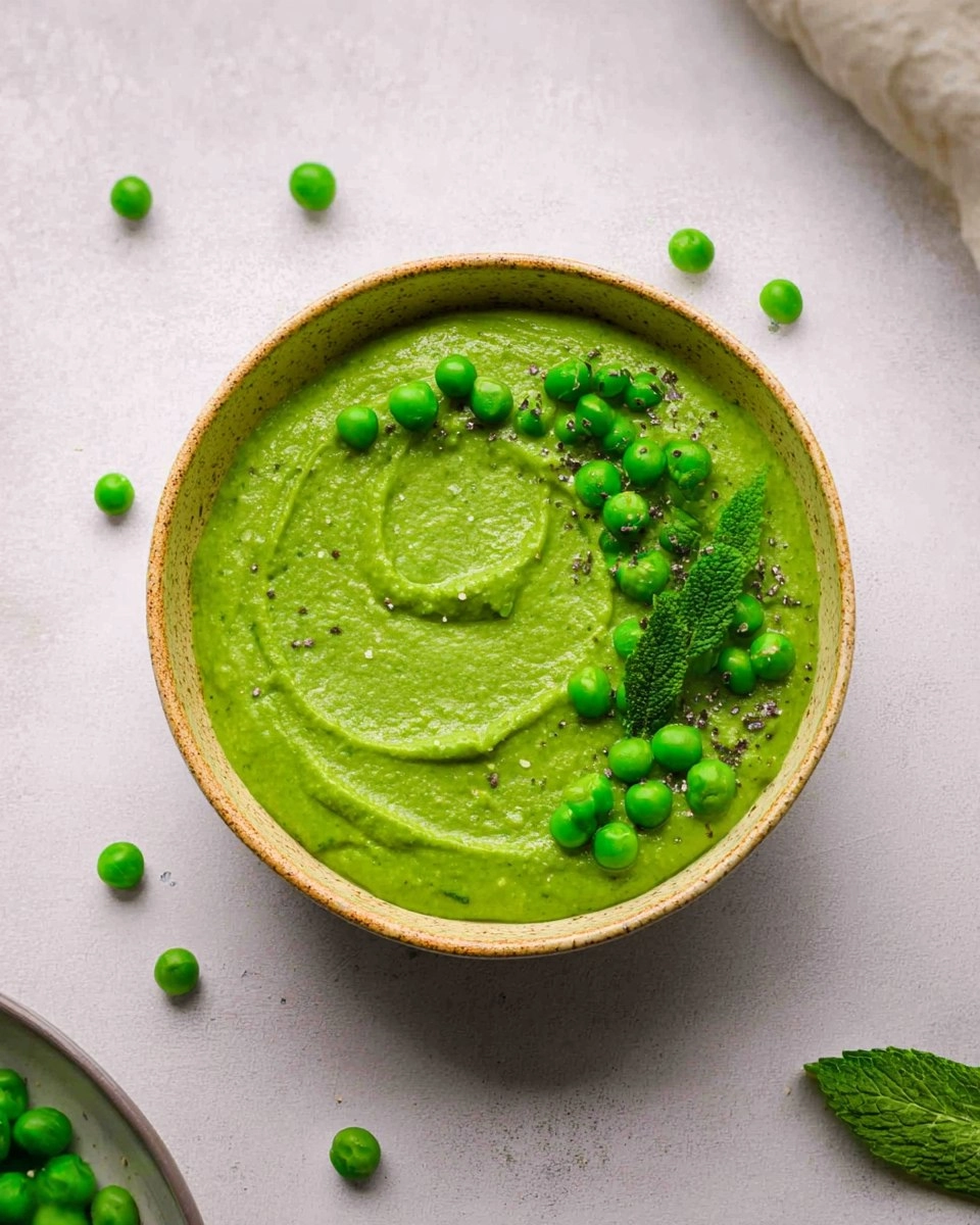 Purée de petits pois à la menthe