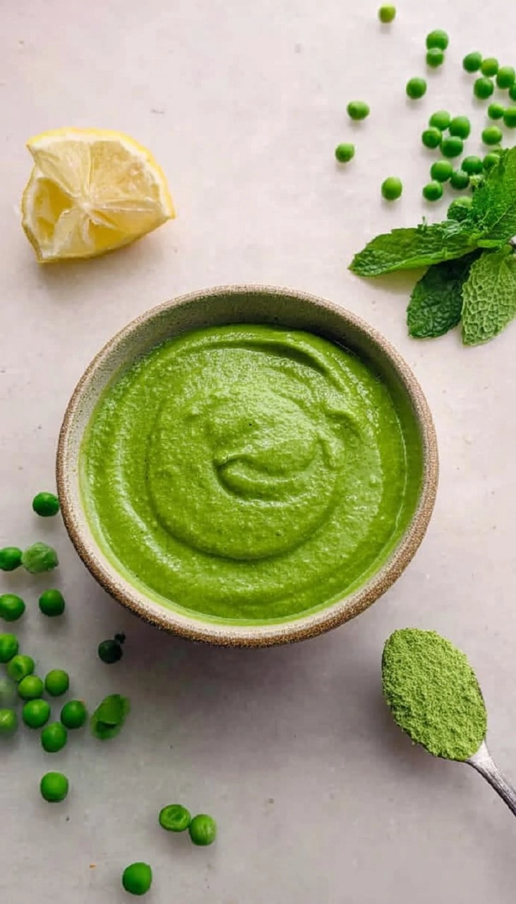 Purée de petits pois à la menthe