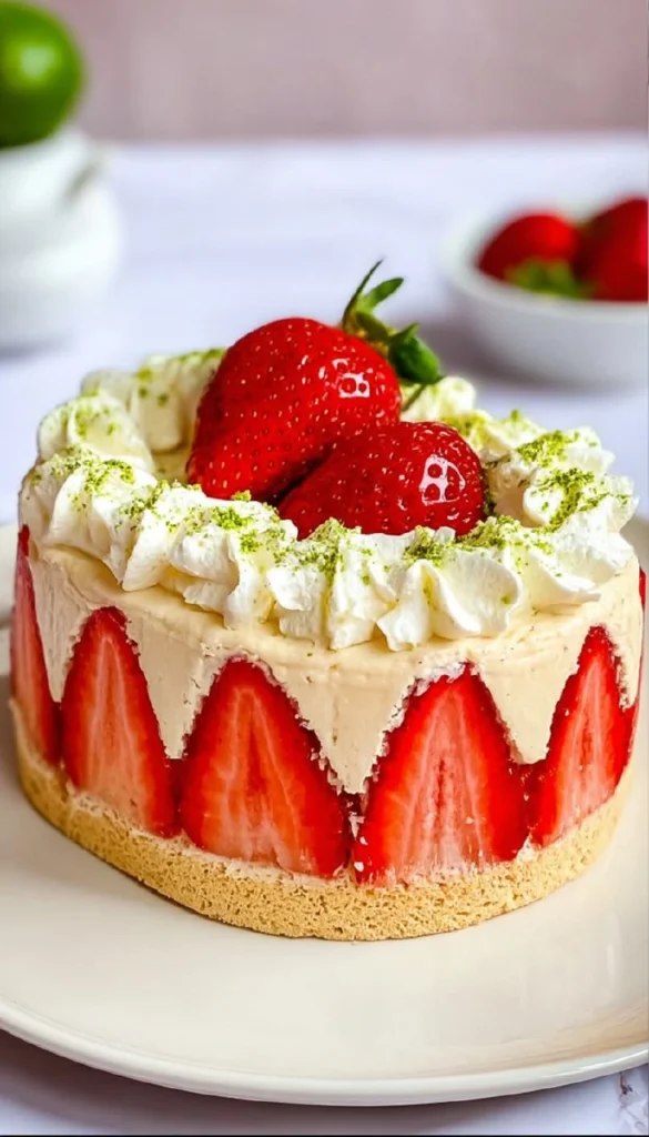 Recette-de-Fraisier-leger-au-citron-vert